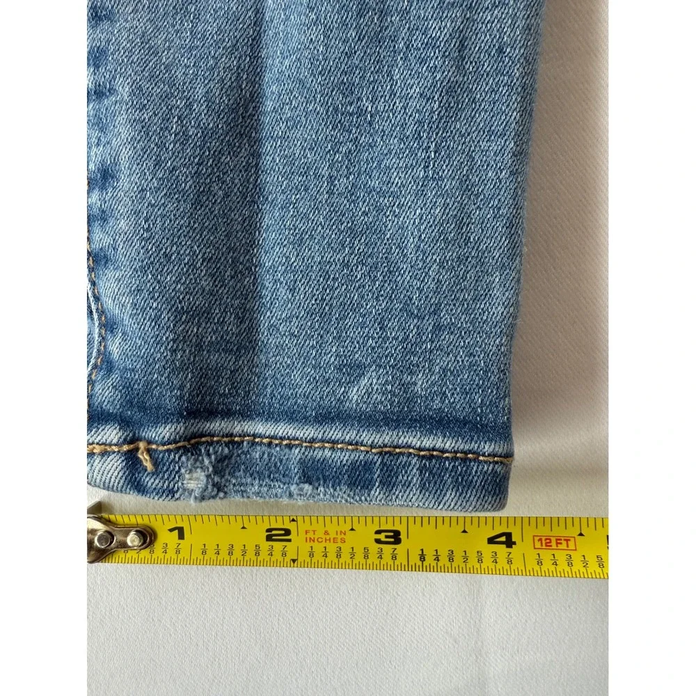 American Eagle Super Hi-Rise Jegging Distressed Blue Jeans Next Level Stretch 0